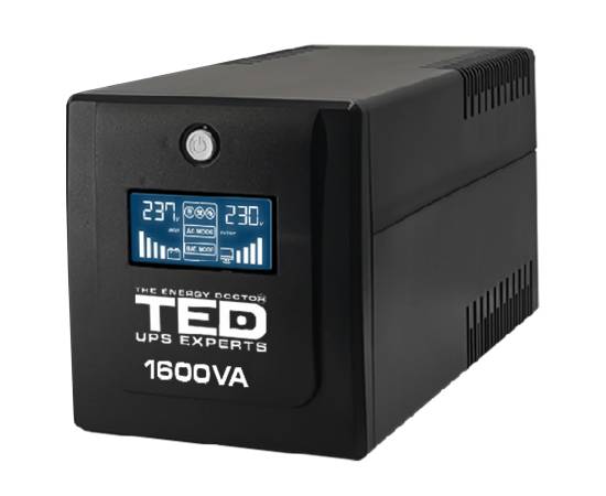 Ups 1600va / 900w lcd display line interactive cu stabilizator 4 iesiri schuko ted ups expert ted001597