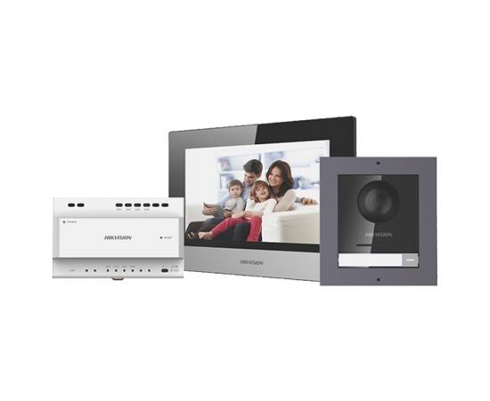 Kit videointerfon ip 7inch'conectare 2 fire - hikvision ds-kis702, 2 image