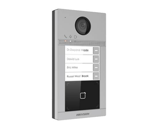 Panou exterior videointerfon tcp/ip pentru 4 familii'wi-fi 2.4ghz'control acces integrat - hikvision ds-kv8413-wme1