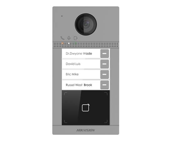 Panou exterior videointerfon tcp/ip pentru 4 familii'wi-fi 2.4ghz'control acces integrat - hikvision ds-kv8413-wme1, 3 image