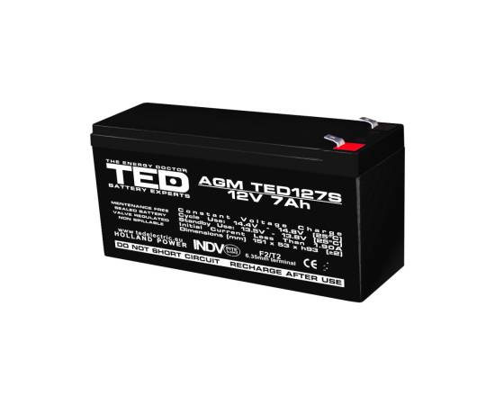 Acumulator agm vrla 12v 7ah dimensiuni speciale 149mm x 49mm x h 95mm f2 ted battery expert holland ted003195 (10)