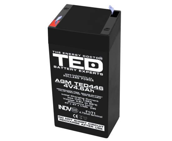 Acumulator agm vrla 4v 4,6a dimensiuni 47mm x 47mm x h 100mm f1 ted battery expert holland ted002853 (30)