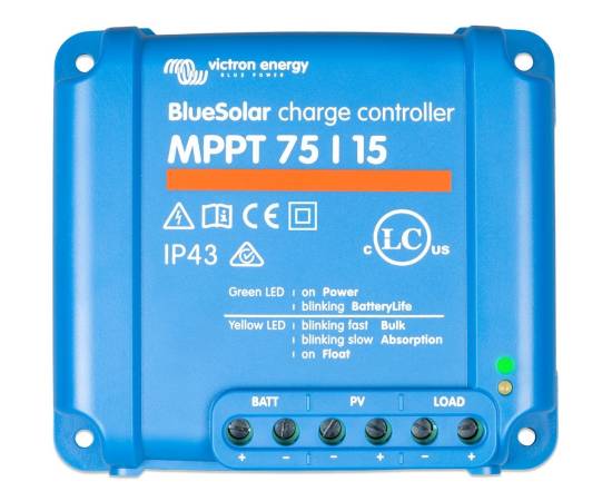 Incarcator solar 12v 24v 15a victron energy bluesolar mppt 75/15 - scc010015050r