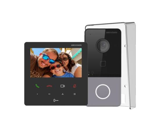 Kit videointerfon pentru 1 familie wi-fi 2.4ghz monitor 4.3 inch - hikvision ds-kis606-p