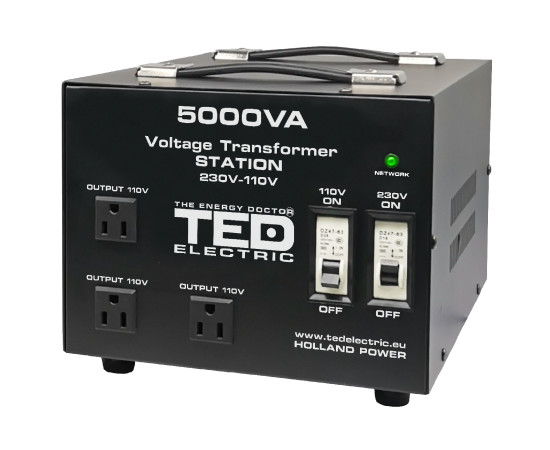 Transformator 230-220v la 110-115v 5000va/4000w cu carcasa ted000255