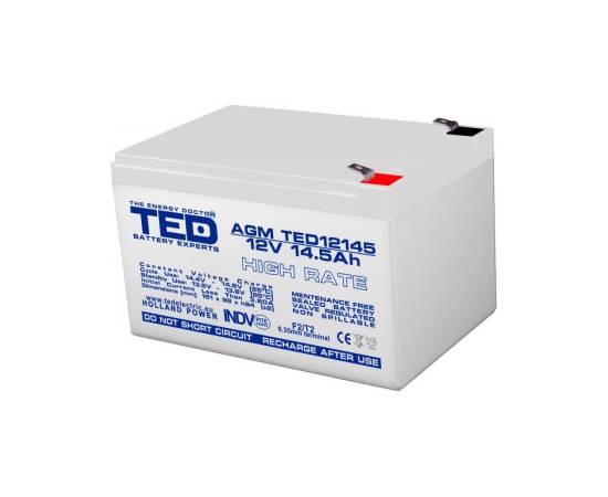 Acumulator agm vrla 12v 14,5a high rate 151mm x 98mm x h 95mm f2 ted battery expert holland ted002792 (4)