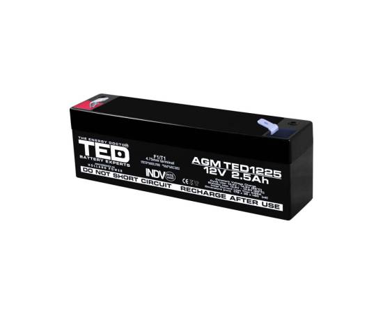 Acumulator agm vrla 12v 2,5a dimensiuni 178mm x 34mm x h 60mm f1 ted battery expert holland ted003096 (20)