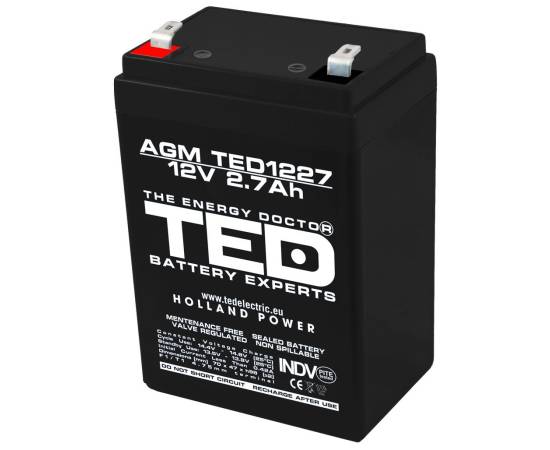 Acumulator agm vrla 12v 2,7a dimensiuni 70mm x 47mm x h 98mm f1 ted battery expert holland ted003119 (20)