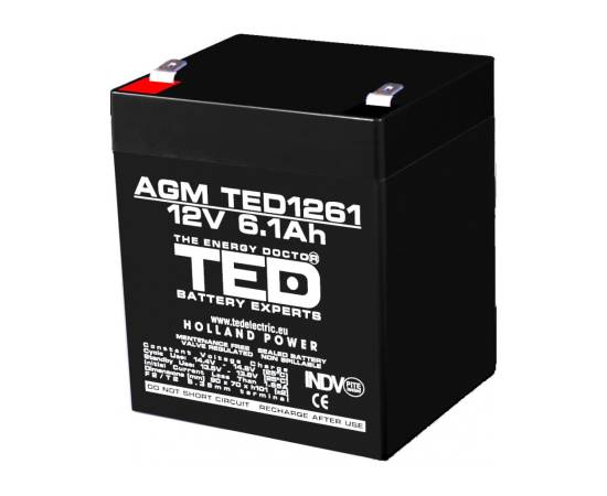Acumulator agm vrla 12v 6,1a dimensiuni 90mm x 70mm x h 98mm f2 ted battery expert holland ted003171 (10)