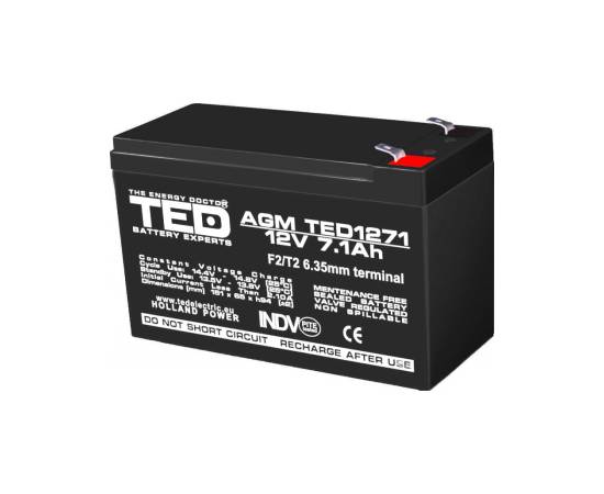 Acumulator agm vrla 12v 7,1a dimensiuni 151mm x 65mm x h 95mm f2 ted battery expert holland ted003225 (5)