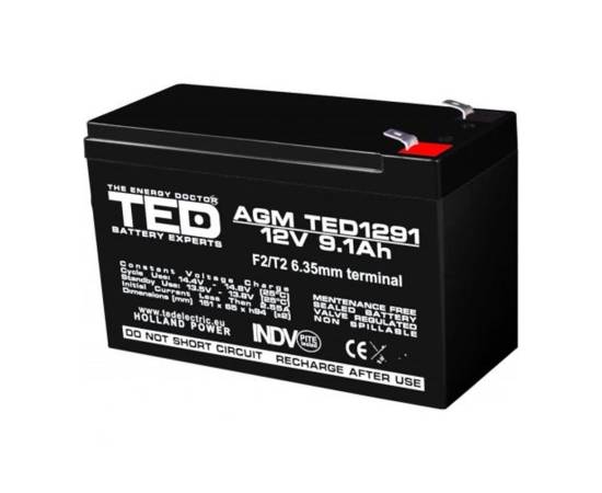Acumulator agm vrla 12v 9,1a dimensiuni 151mm x 65mm x h 95mm f2 ted battery expert holland ted003263 (5)