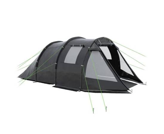 Cort camping, 3-4 persoane, impermeabil, cu vestibul, negru, 475x264x172 cm