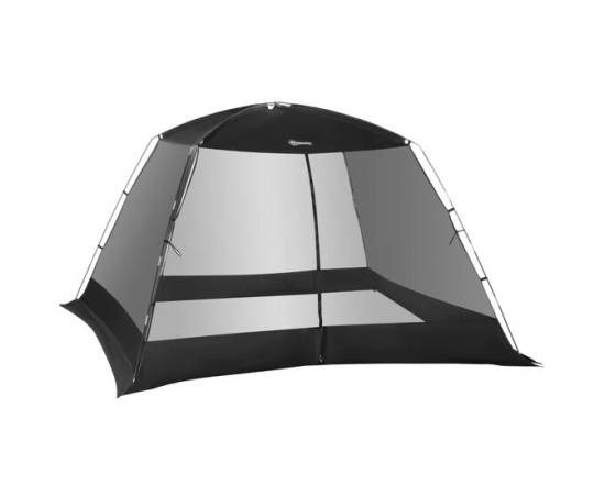 Cort camping/plaja, plasa, 4-6 persoane, cu geanta, negru, 300x300x200 cm