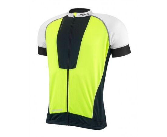 Tricou ciclism Force Air fluorescent/alb/negru XL