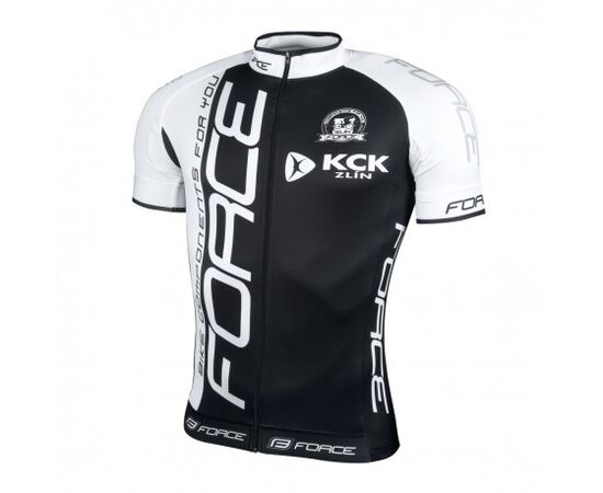 Tricou ciclism FORCE Team negru/alb mărime L