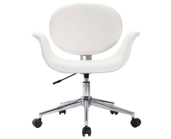 Scaun de birou rotativ, alb, piele ecologică, 3 image