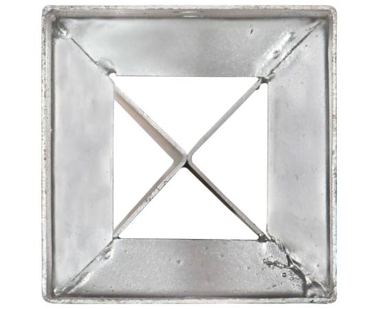 Țăruși de sol, 2 buc., argintiu, 10x10x91 cm, oțel galvanizat, 5 image