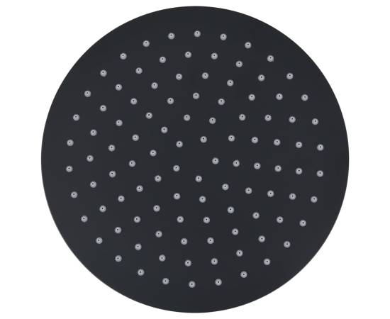 Cap de duș tip ploaie rotund, negru, 25 cm, oțel inoxidabil, 2 image