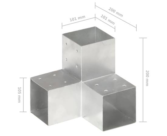 Conector de grindă, formă y, 101 x 101 mm, metal galvanizat, 5 image