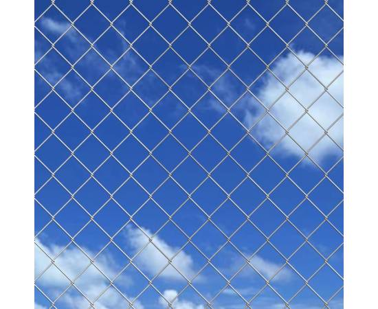 Gard din plasă cu stâlpi și țăruși, 25x1,25 m, oțel galvanizat, 7 image