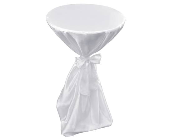 Husă de masă albă, 80 cm, cu fundă, 2 buc, 5 image