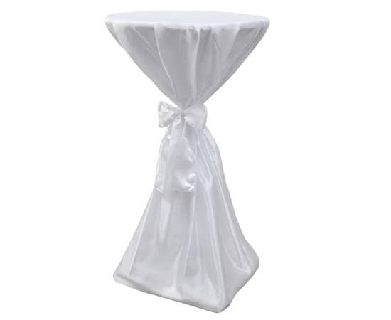 Husă de masă albă, 80 cm, cu fundă, 2 buc, 4 image
