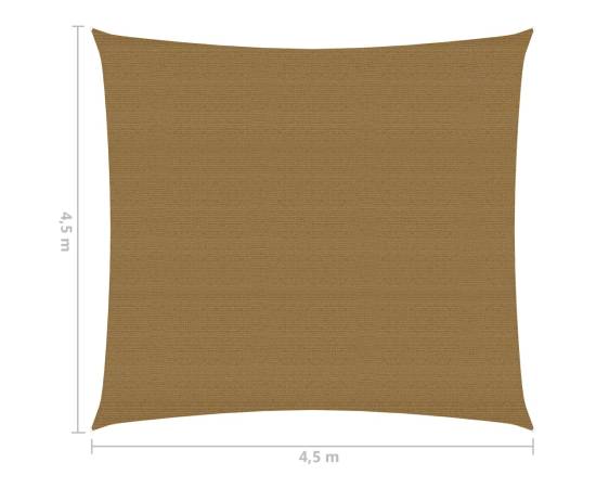 Pânză parasolar, gri taupe, 4,5x4,5 m, hdpe, 160 g/m², 6 image