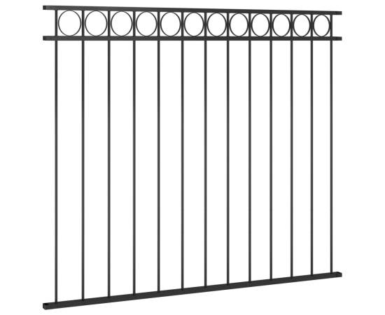 Panou de gard, negru, 1,7 x 1,5 m, oțel, 2 image
