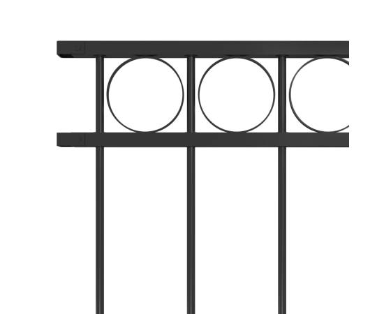 Panou de gard, negru, 1,7 x 1,5 m, oțel, 3 image