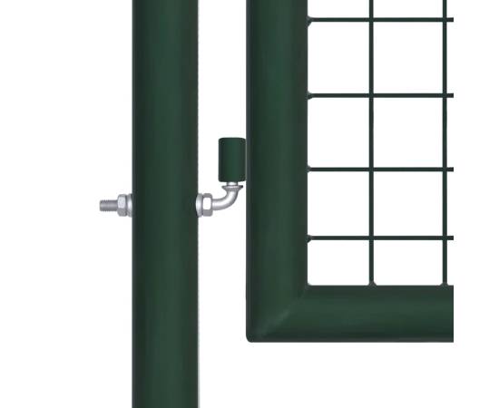Poartă de gard, verde, 100 x 75 cm, oțel, 3 image