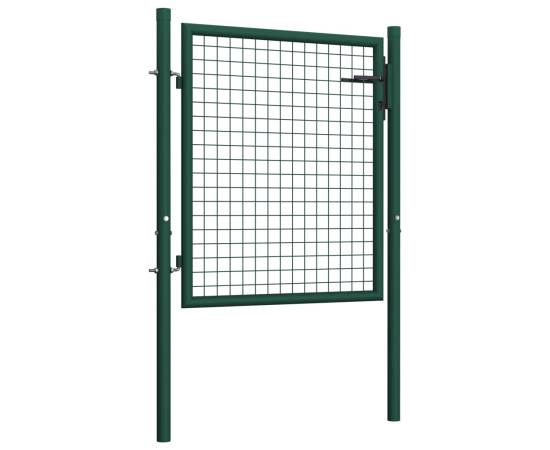 Poartă de gard, verde, 100 x 75 cm, oțel, 2 image