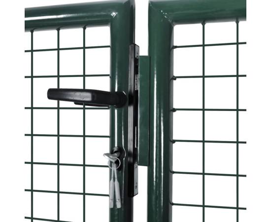 Poartă de gard din oțel, verde, 306 x 175 cm, 3 image