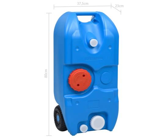 Rezervor de apă cu roți pentru camping, albastru, 40 l, 7 image