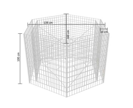 Strat înălțat gabion hexagonal, 160 x 140 x 100 cm, 5 image