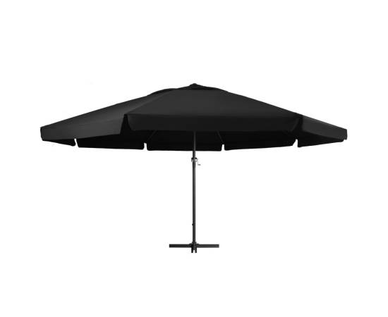 Umbrelă de soare exterior cu stâlp aluminiu, negru, 600 cm, 2 image