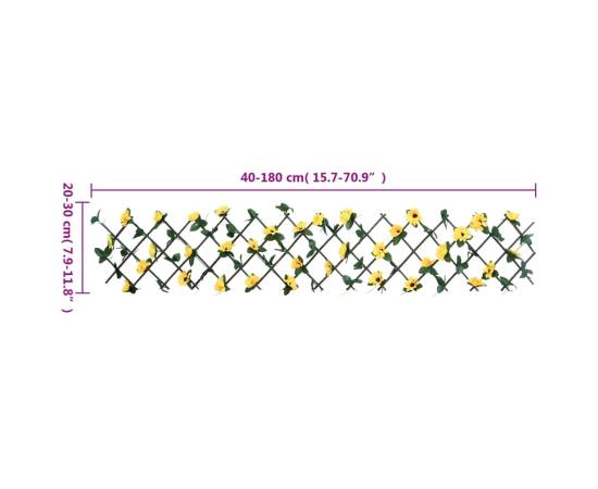  spalier cu iederă artificială, extensibil, galben, 180x20 cm, 6 image