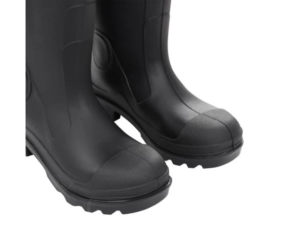Cizme de ploaie cu șosete detașabile, negru, mărime 39, pvc, 7 image