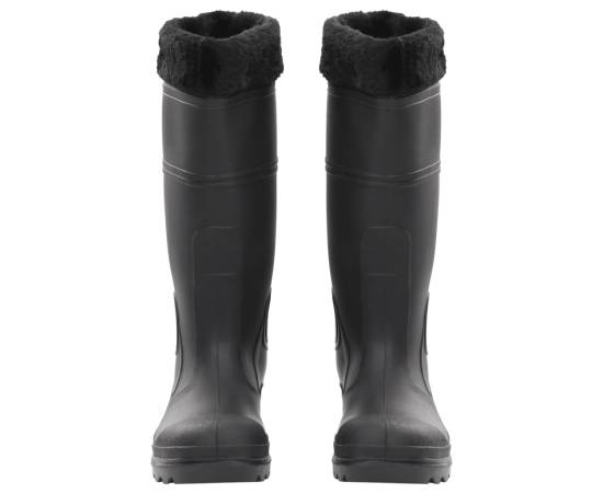 Cizme de ploaie cu șosete detașabile, negru, mărime 39, pvc, 3 image