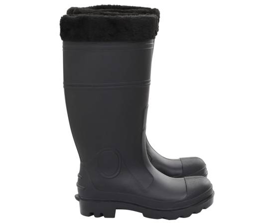 Cizme de ploaie cu șosete detașabile, negru, mărime 39, pvc, 4 image