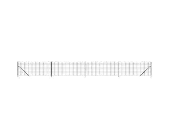 Gard plasă de sârmă cu bordură, antracit, 0,8x10 m, 2 image