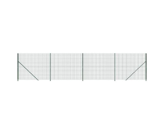 Gard plasă de sârmă cu bordură, verde, 2x10 m, 2 image