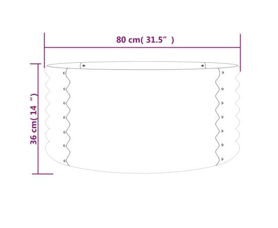 Jardinieră antracit 80x80x36 cm oțel vopsit electrostatic, 4 image