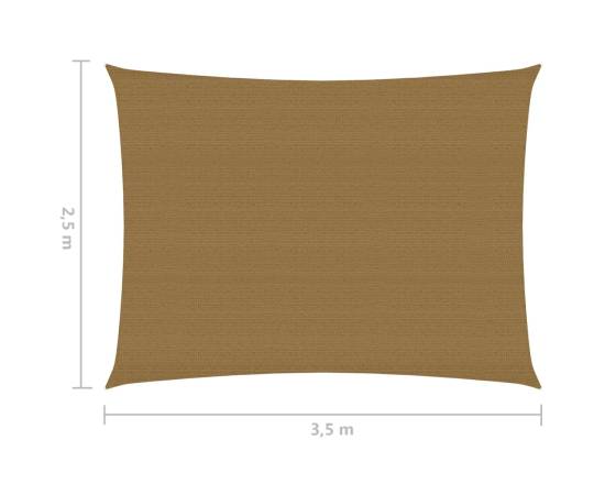 Pânză parasolar, gri taupe, 2,5x3,5 m, hdpe, 160 g/m², 6 image