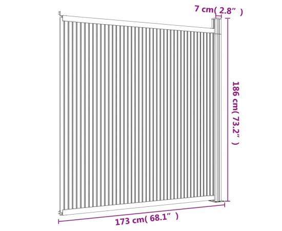 Panouri de gard, gri, 173x186 cm, wpc, 8 image