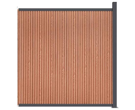 Panouri de gard, maro, 173x186 cm, wpc, 4 image