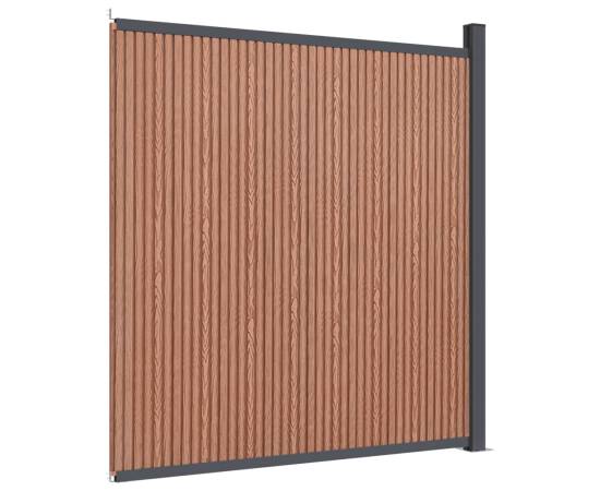 Panouri de gard, maro, 173x186 cm, wpc, 6 image