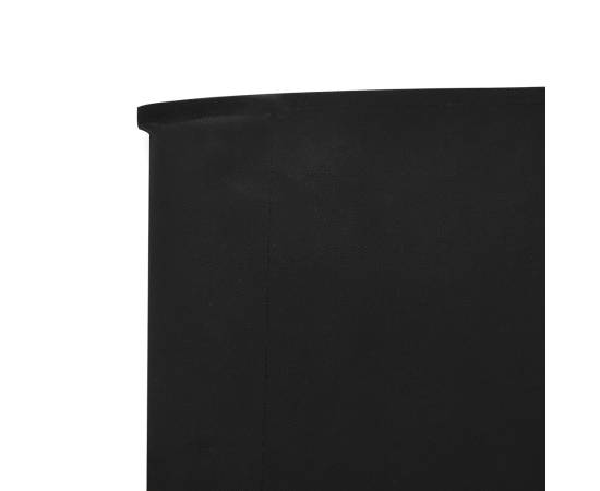 Paravan anti-vânt cu 9 panouri, negru, 1200 x 120 cm, textil, 4 image