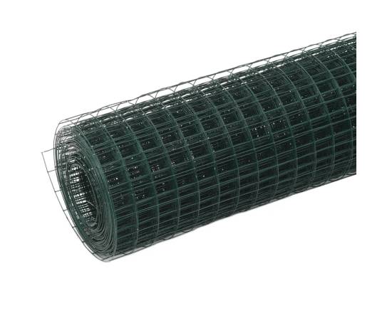 Plasă de sârmă găini, verde, 10 x 0,5 m, oțel cu înveliș pvc, 2 image