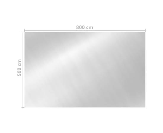 Prelată de piscină, argintiu, 800x500 cm, pe, dreptunghiular, 5 image