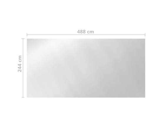 Prelată piscină, argintiu, 488x244 cm, pe, 5 image